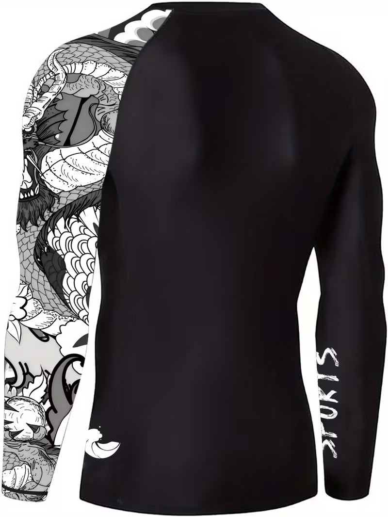 Męski rashguard BJJ – długi rękaw, elastyczny, szybkoschnący