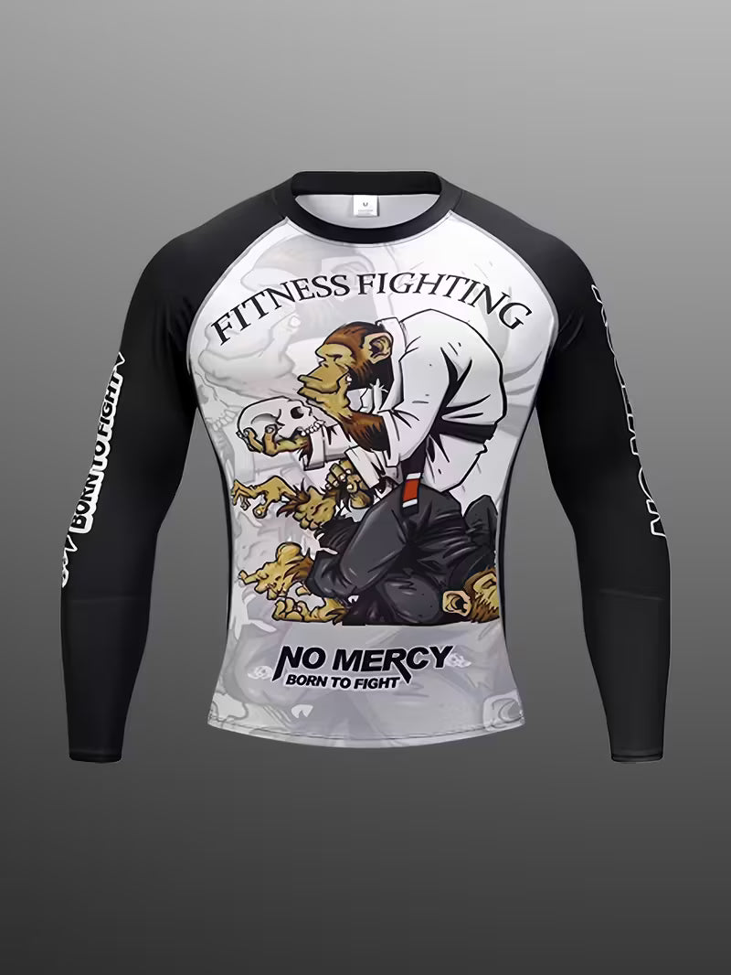 Męska koszulka kompresyjna z długim rękawem BJJ