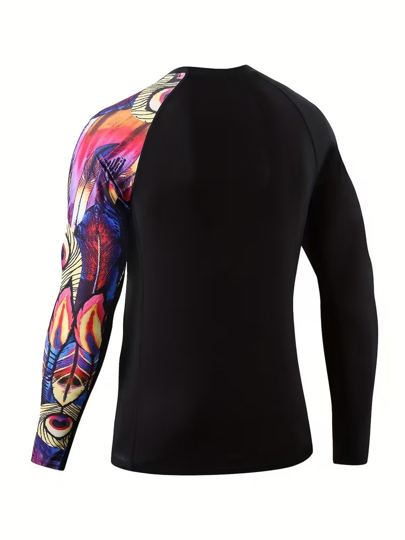 Męski rashguard z długim rękawem – szybkoschnący, elastyczny, uniwersalny