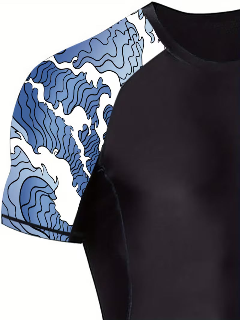 Męski rashguard do BJJ i sportów walki – krótkie rękawy, elastyczny, szybkoschnący