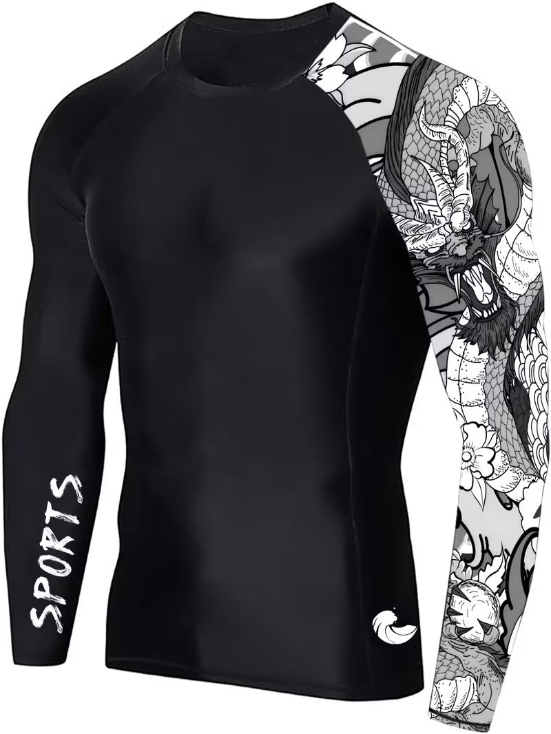 Męski rashguard BJJ – długi rękaw, elastyczny, szybkoschnący