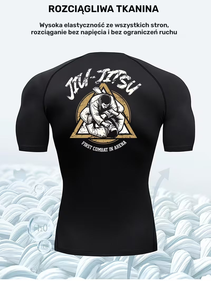 Męski rashguard BJJ i MMA – krótkie rękawy, szybkoschnący, dopasowany