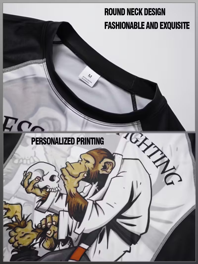 Męska koszulka kompresyjna z długim rękawem BJJ