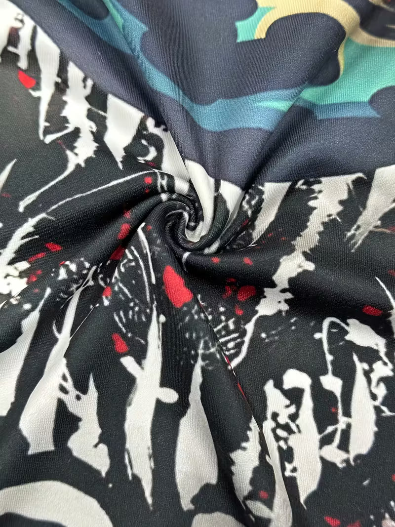 Męski zestaw treningowy BJJ / MMA „Bóg Wojny” – rashguard krótki rękaw + spodenki + legginsy