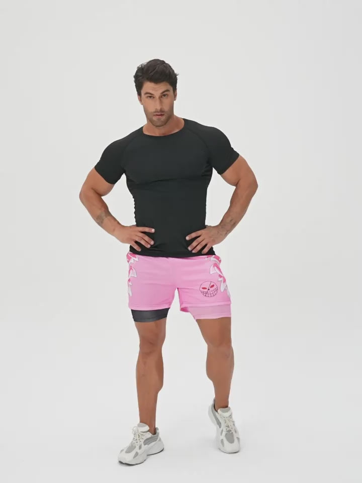 Męska koszulka sportowa z krótkim rękawem i nadrukiem skrzydeł, idealna do treningu, biegania